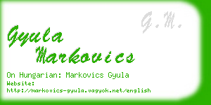 gyula markovics business card